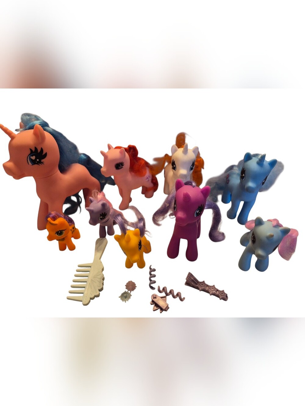 My Little Pony Mixed Lot Bundle of 9 Ponies Various Sizes w Accessories Adorable